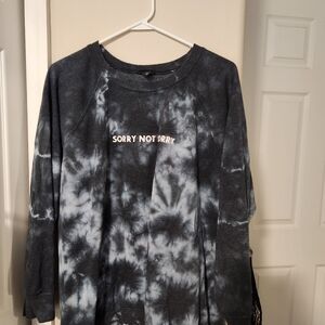 Tie-Dye Sweatshirt with Graphic Text